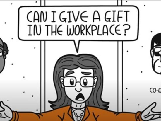 Federal employee asking if she can give gifts in the workplace