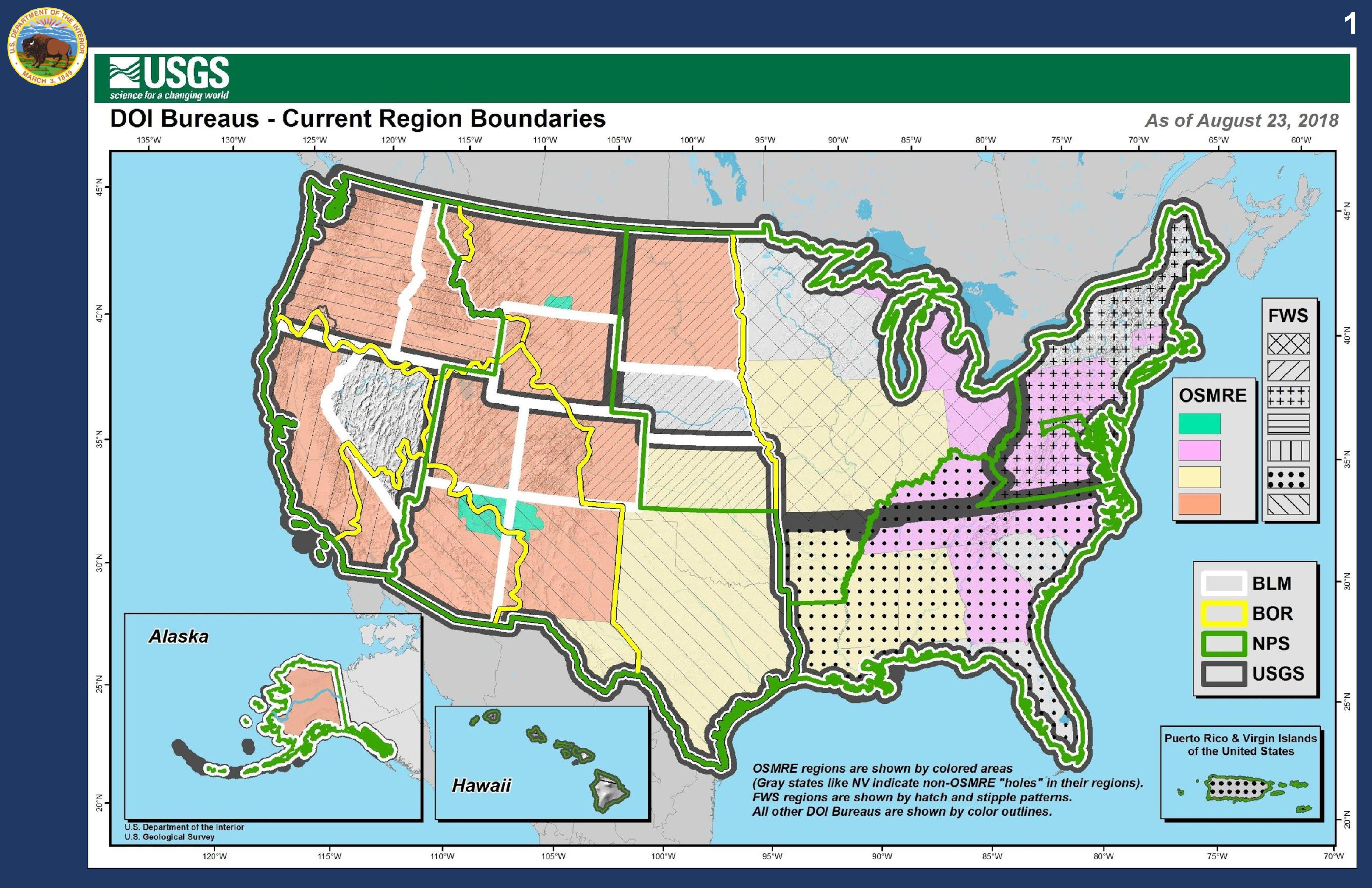 Map of current region boundaries