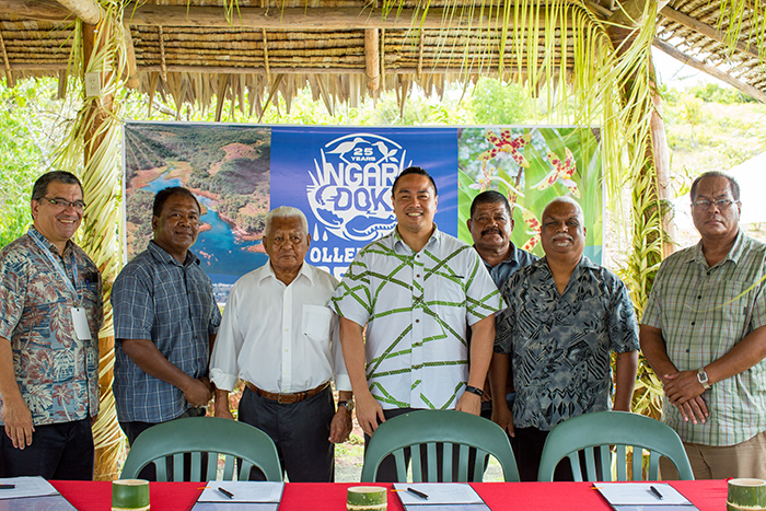 Signs MOU between NPS and Palau with Paramount High Chief Reklai and the Melekeok Community for Tourism Sustainability at Ngardok Nature Reserve 