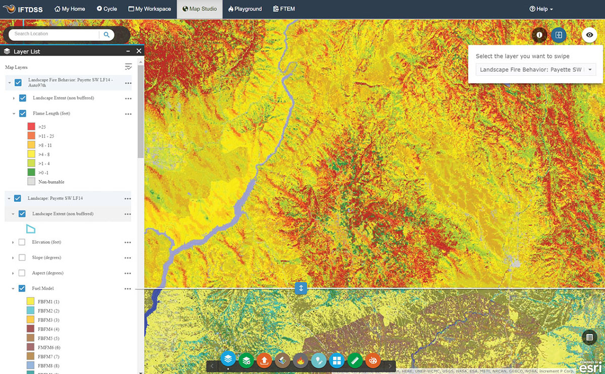 Fire behavior modeling in the Interagency Fuel Treatment Decision Support System (IFTDSS).