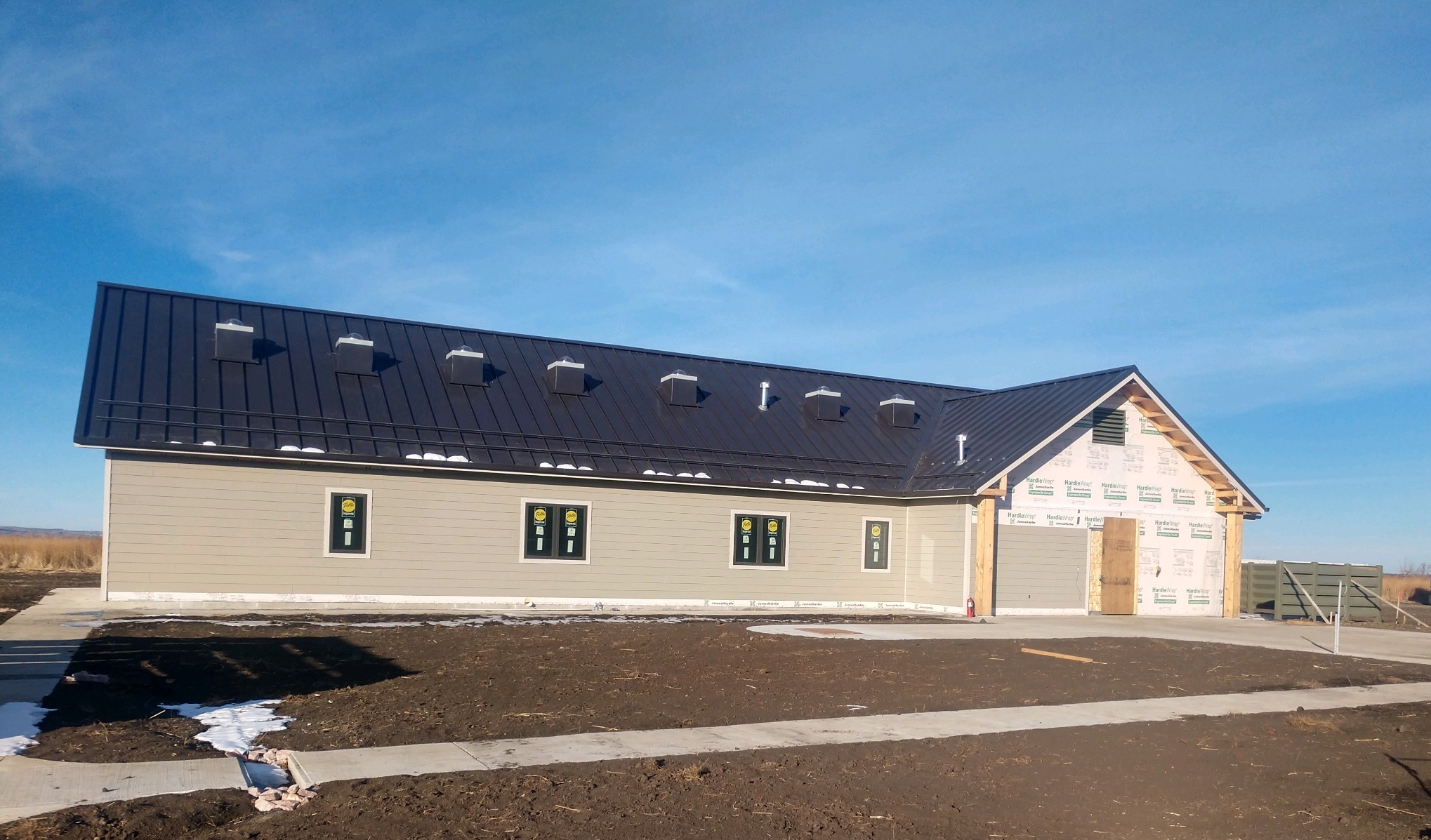 The front entrance of the new office at Lake Andes National Wildlife Refuge. 