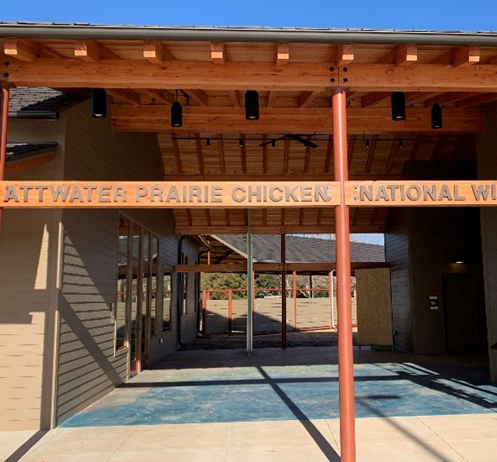 Visitor center with orange roof