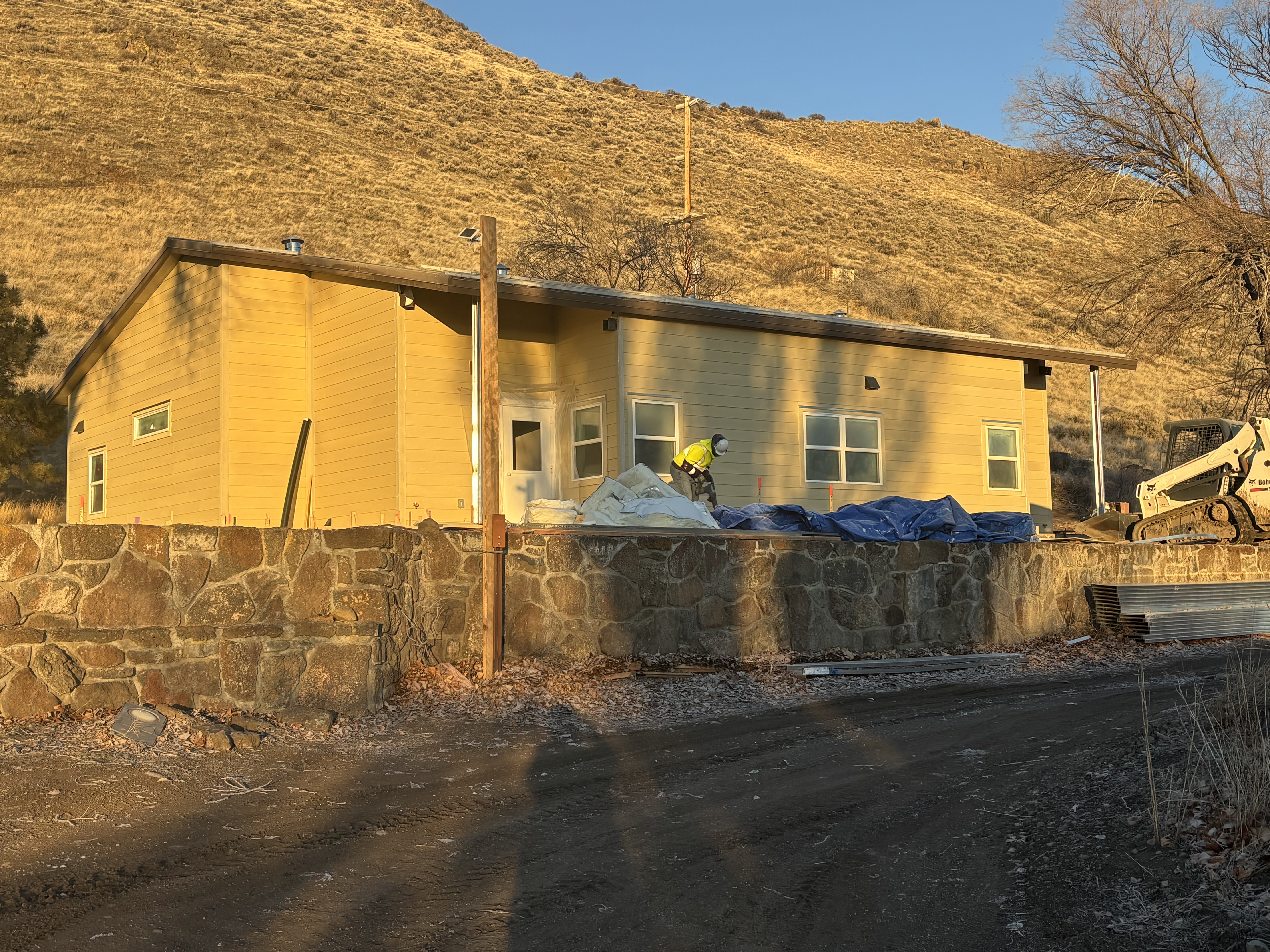 Exterior view of a new bunkhouse at Tule Lake National Wildlife Refuge.