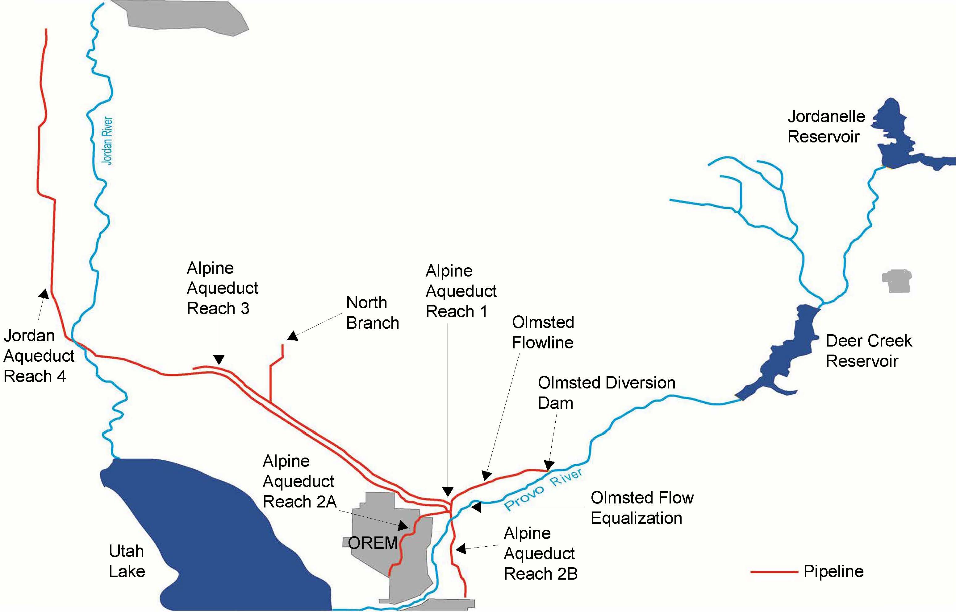 Map of the Municipal and Industrial System of the Bonneville Unit