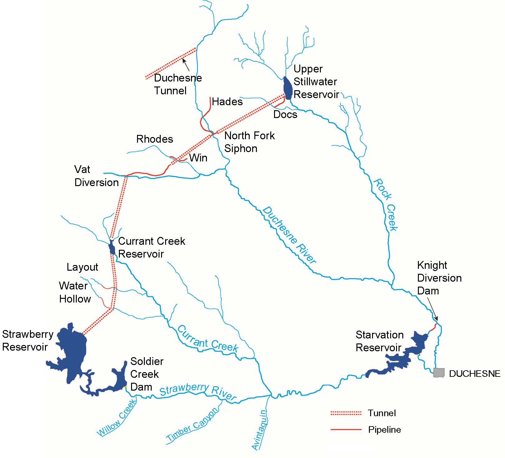 Map of the Strawberry Aqueduct and Collection System of the Bonneville Unit