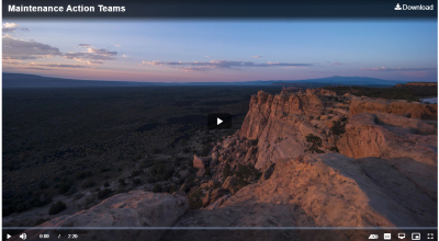NPS Maintenance Action Teams Video Screenshot showing sunset scene preview