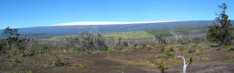 Snow blankets summit of Mauna Loa, Hawaiʻi. Photo courtesy of USGS.