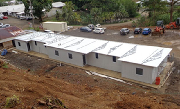 Construction in progress of COVID-19 quarantine facilities in Kosrae, Federated States of Micronesia