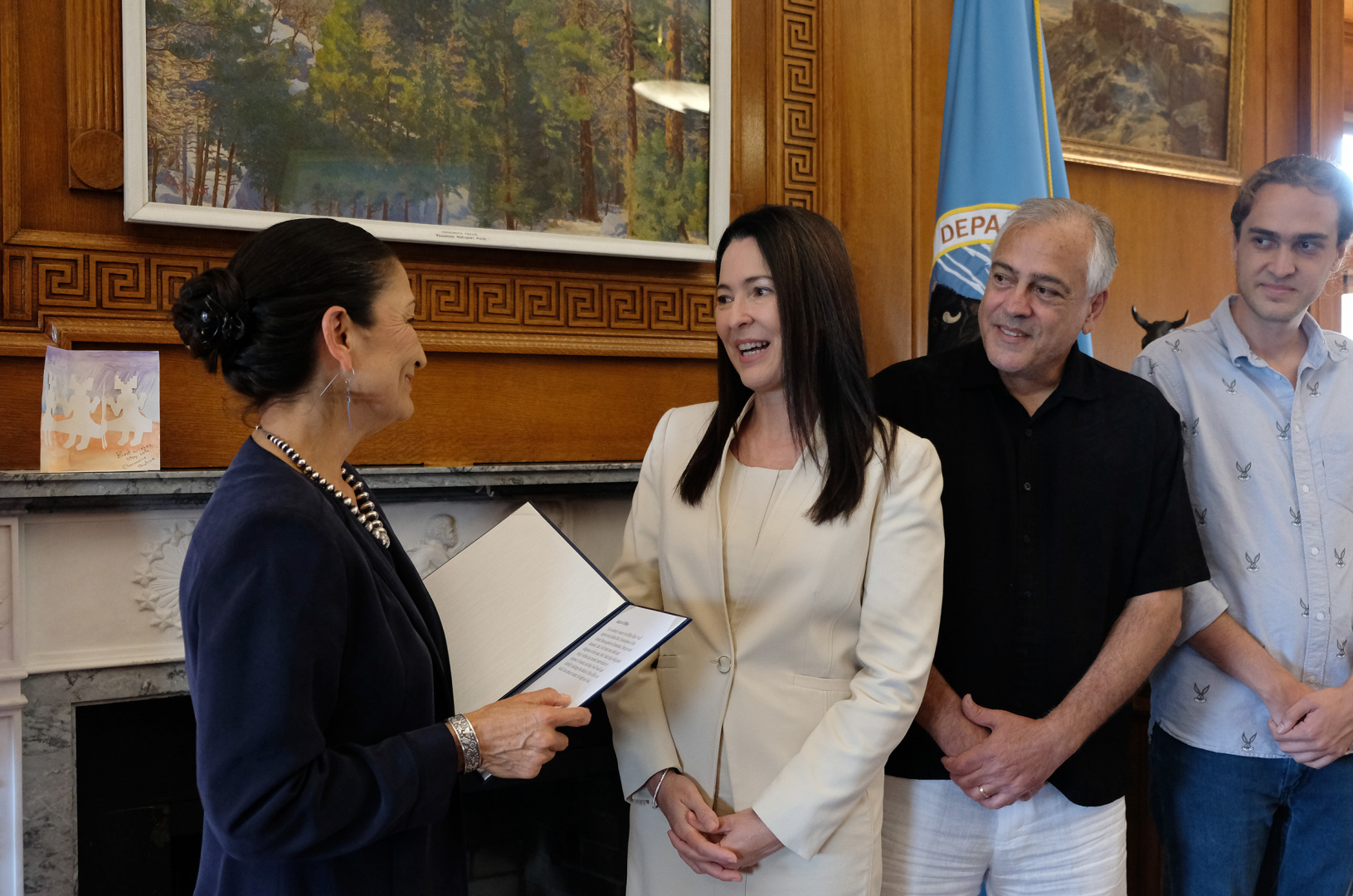 Shannon Estenoz sworn in as Assistant Secretary for Fish and Wildlife and Parks by Sec Haaland.