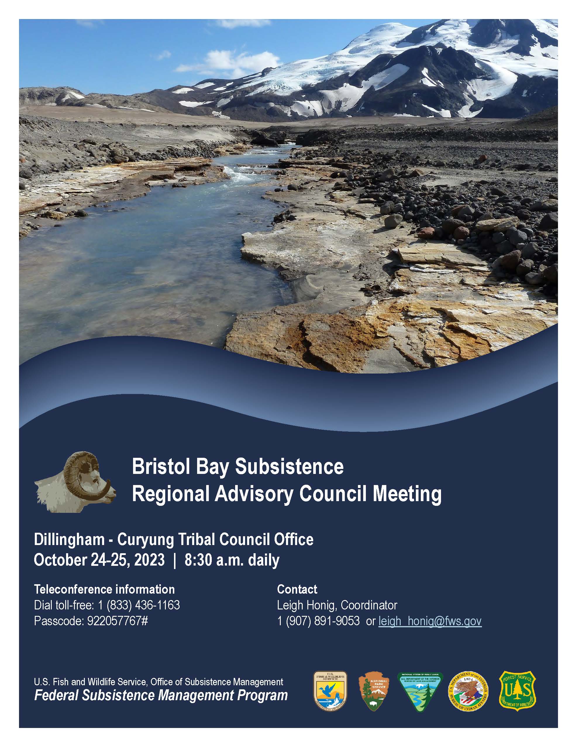 Bristol Bay Alaska Subsistence Advisory Council Meeting Flyer