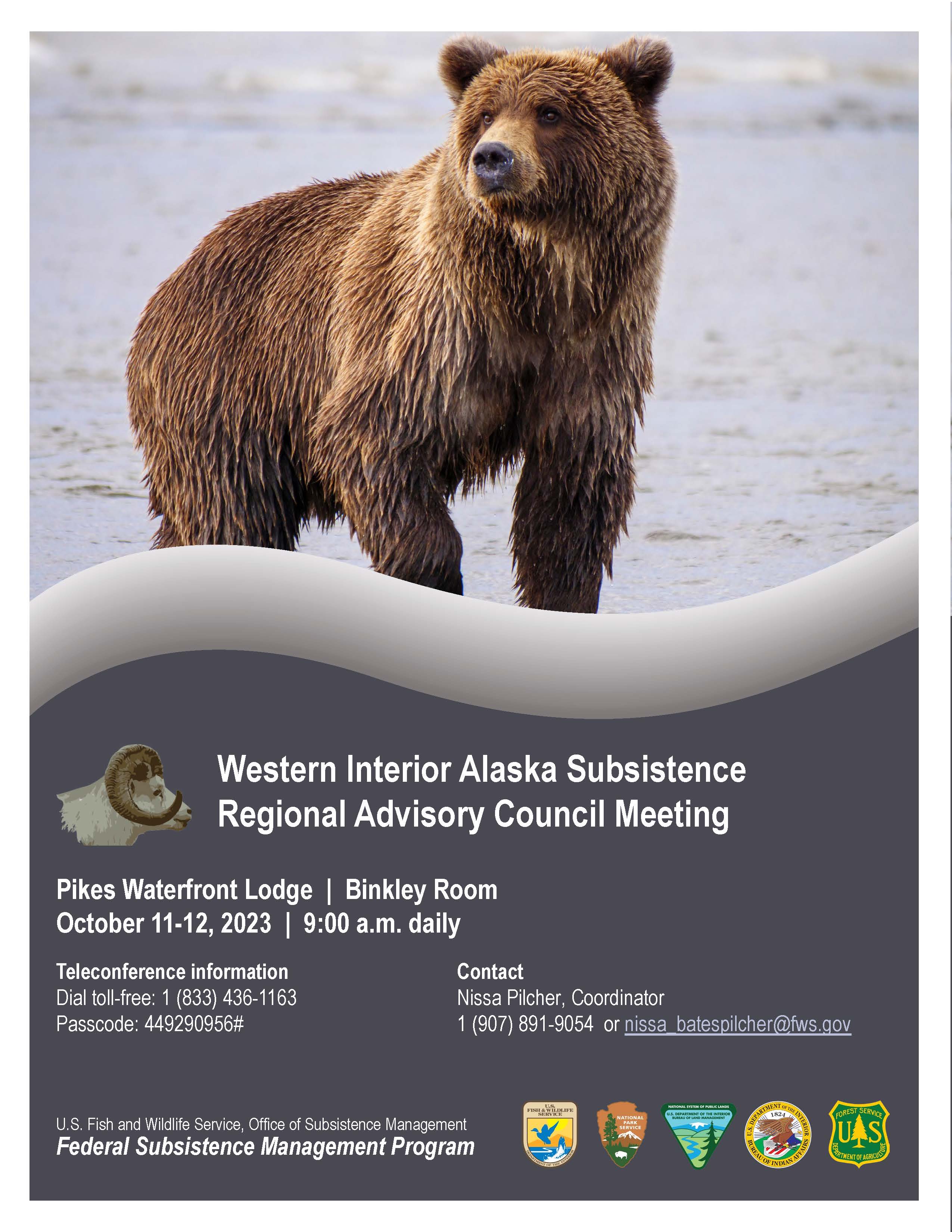 Western Interior Alaska Subsistence Advisory Council Meeting Flyer