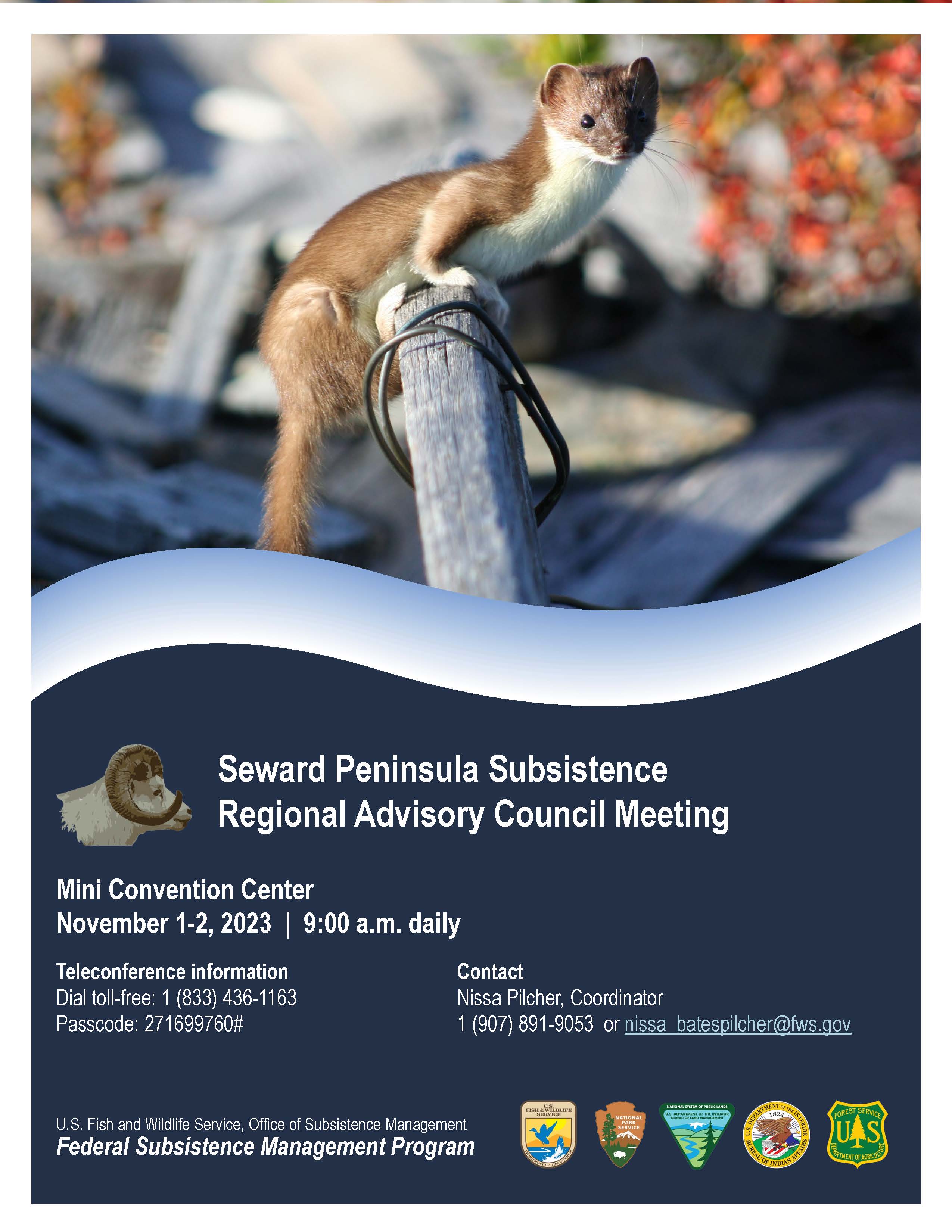 Seward Peninsula Alaska Subsistence Advisory Council Meeting Flyer