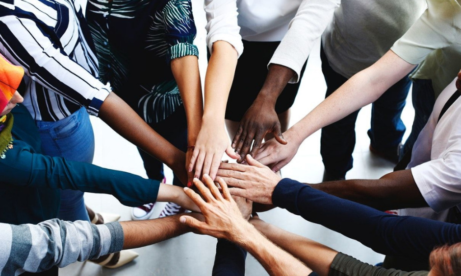 Hands together in a circle