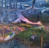 "Homestead 1862-2020" oil on canvas painting by Nancy Lenhenbauer Marshall, 2020