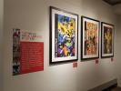 Gallery wall with prints of three of the Charley Harper posters created for the National Park Service.