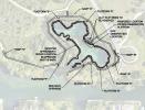 Aerial-view design rendering for new facilities at Crystal River National Wildlife Refuge.