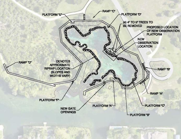 Aerial-view design rendering for new facilities at Crystal River National Wildlife Refuge.
