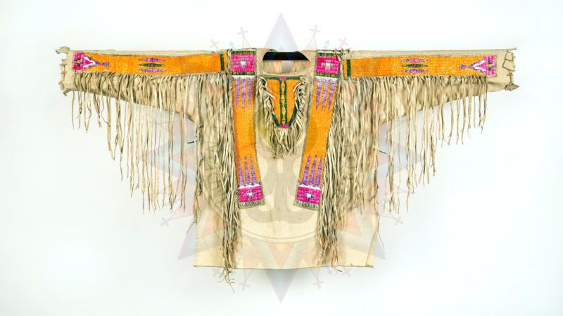 A photograph of men's regalia - a linen shirt.