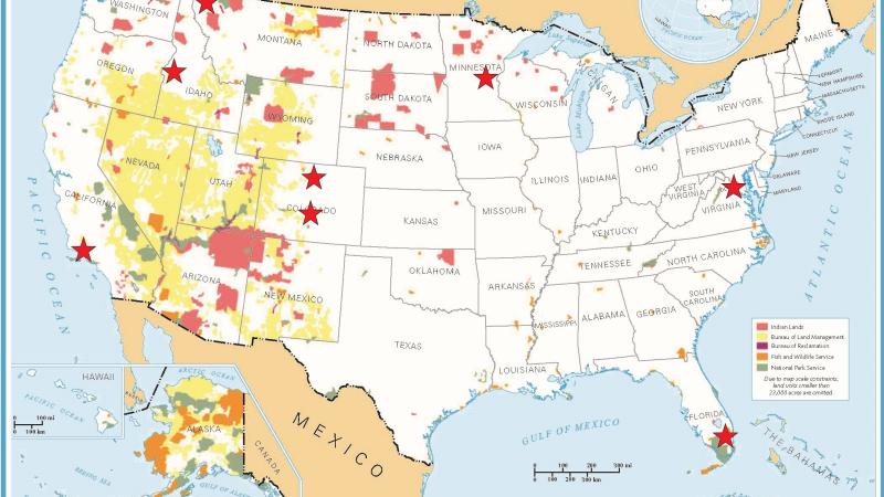 U.S. Map of DOI Lands and Tribal Areas with ITAP Staff