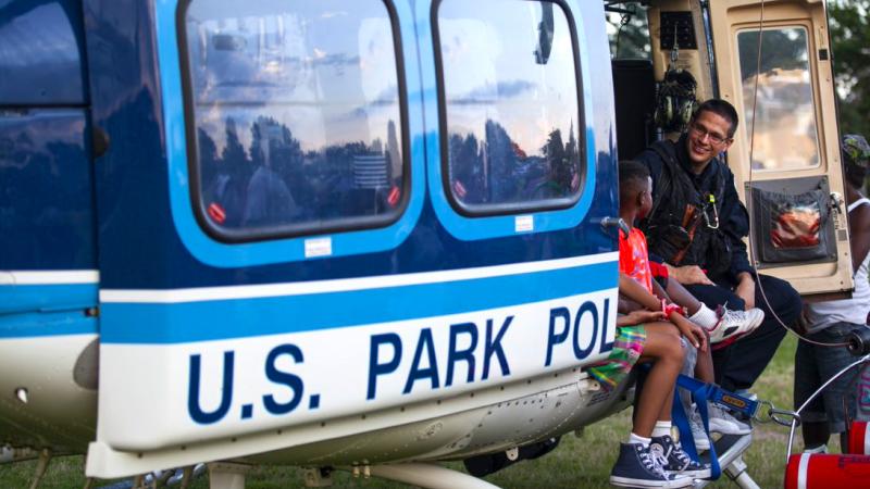 USPP helicopter at National Night Out in DC 