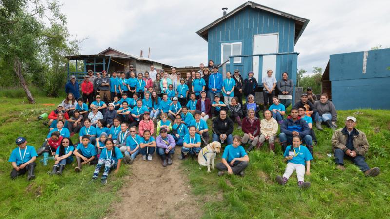 Alaska Native Science and Engineering Students visit Orutsararmiut Native Council’s Fish Camp, Bethel, Alaska.