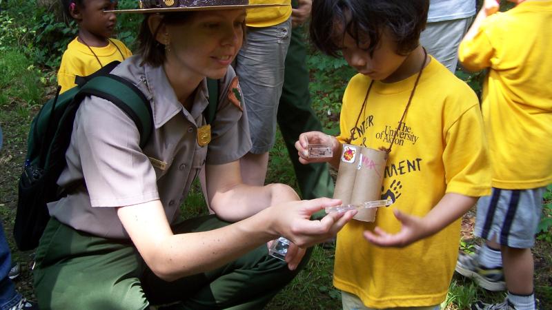 Ranger Wendy and kids at Cayahoga National Park