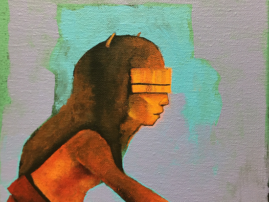 A painting entitled "Sci Fi Dancer," acrylic on canvas © Micah Wesley