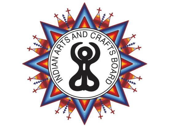 Logo of Indian Arts and Crafts Board on the white background.