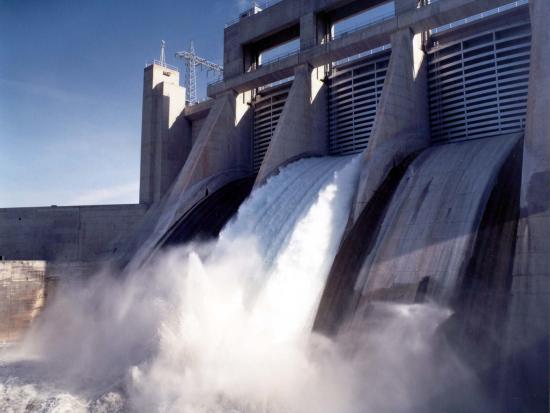 Water flowing from Dam