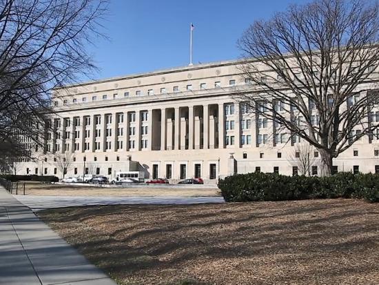 Exterior view of the Stewart Udall Building, headquarters of the Department of the Interior