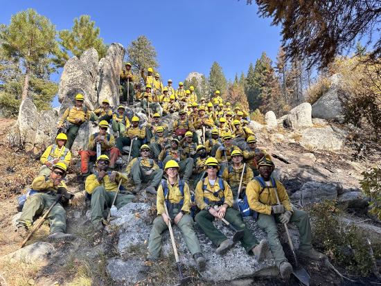 Soldiers pose for a photo while working on the Dollar Fire of the West Mountain Complex of fires near Cascade, Idaho. Photo courtesy U.S. Army.