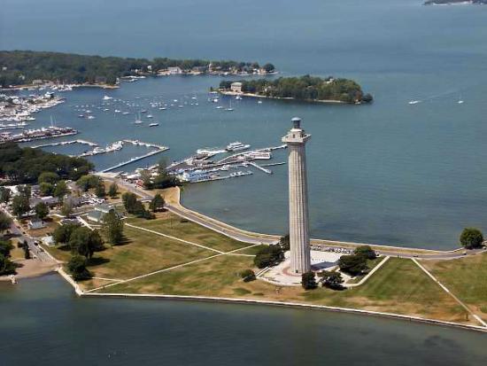Aerial view of Perry's Victory and International Memorial