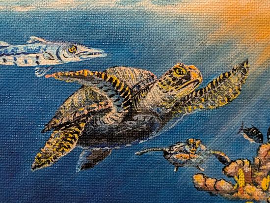 Detail from a 1996 painting by Hans Ongelungel