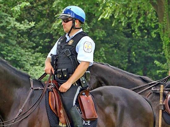 Two officers on horses.