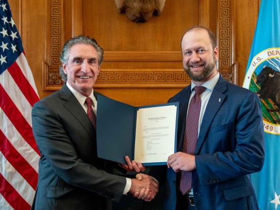 Secretary Burgum at signing ceremony