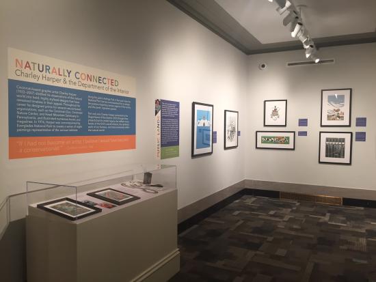 View of the title panel and opening vitrine