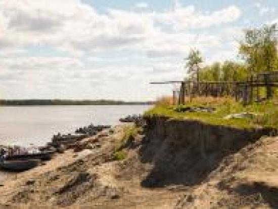 Drying fish on an elevated river shore