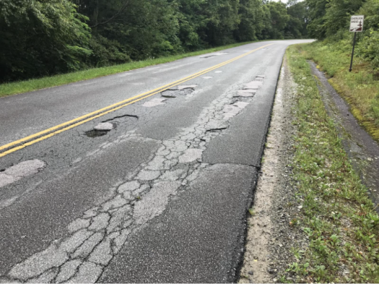 Roadway in need of repairs