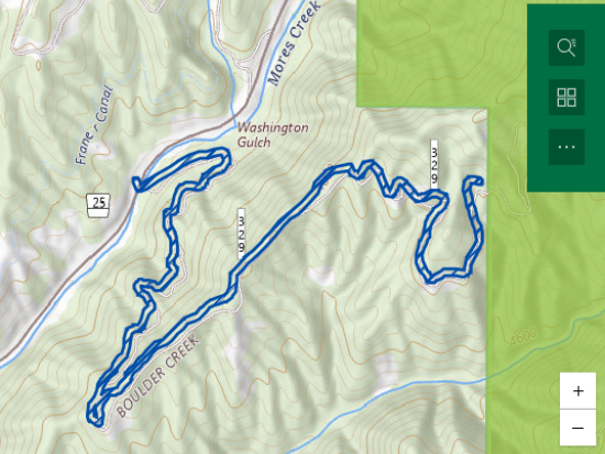 Screenshot of MapLand Viewer showing trail.