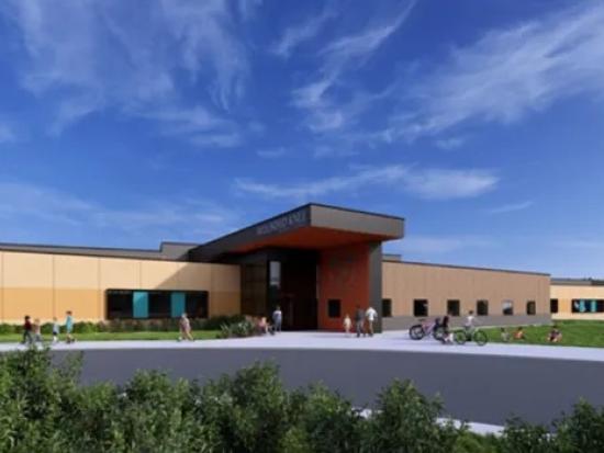 Design rendering of the new Wounded Knee District School Campus, Photo Credit: Co-op Architecture