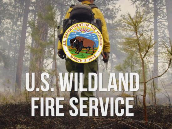 Video Thumbnail of firefighter, U.S. Wildland Fire Service and DOI Seal