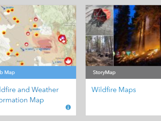 Featured maps on the wildland fire open data site.