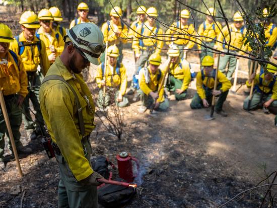 Group of U.S. army soldiers trained on the Dixie Fire.