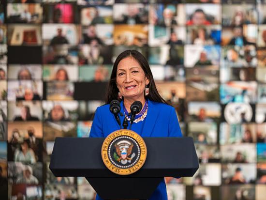 Secretary Haaland at a White House Tribal Nations Conference