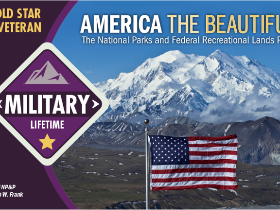 A view of the front cover of the 2023 Lifetime Pass for Military Veterans and Gold Star Families 