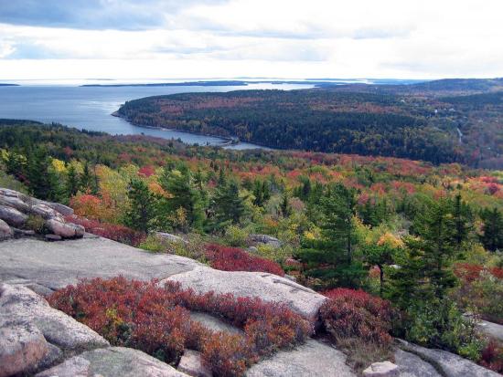 View across Arcadia National Park in Maine