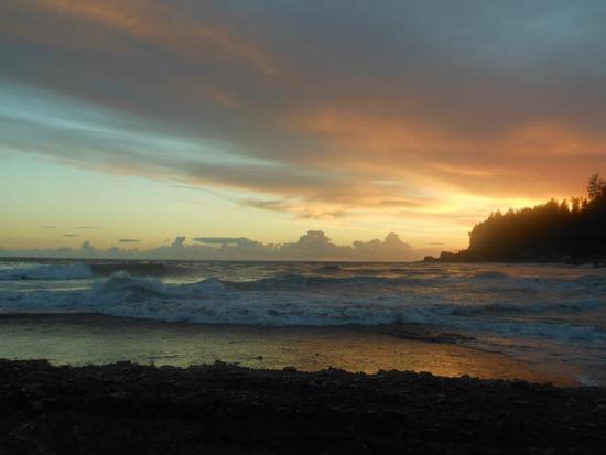 A view of a sunset over the Quinault Indian Reservation