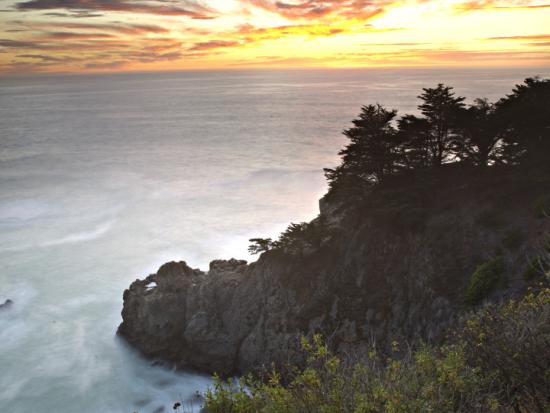 A rugged central California coast at sunset. 