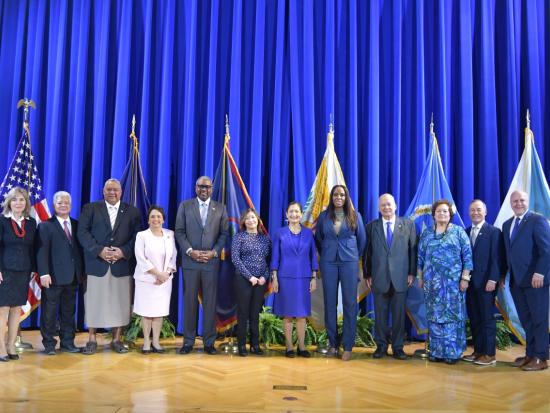 A view of Secretary Haaland with governors of insular areas and Administration leadership