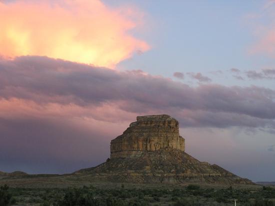Sunset over Fajada Butte at Chaco Culture National Historical Park.